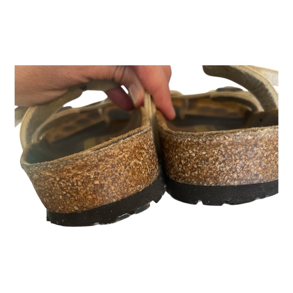 Birkenstock Cream and Brown Adjustable Sandals - Picture 8 of 13